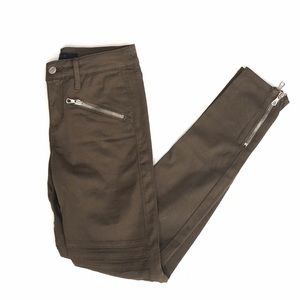 Joe’s Jeans Moto with Zippers Faded Olive 25